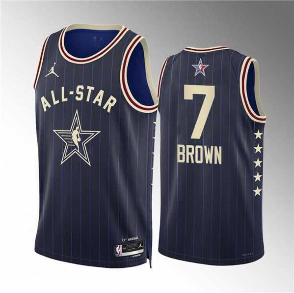 Mens 2024 All-Star #7 Jaylen Brown Navy Stitched Basketball Jersey->2024 all star->NBA Jersey